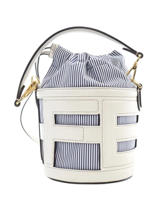Pre-OwnedFendi Pre-Owned2010-2025 Mini Nylon Vitello King Logo Step Out Bag bucket bag