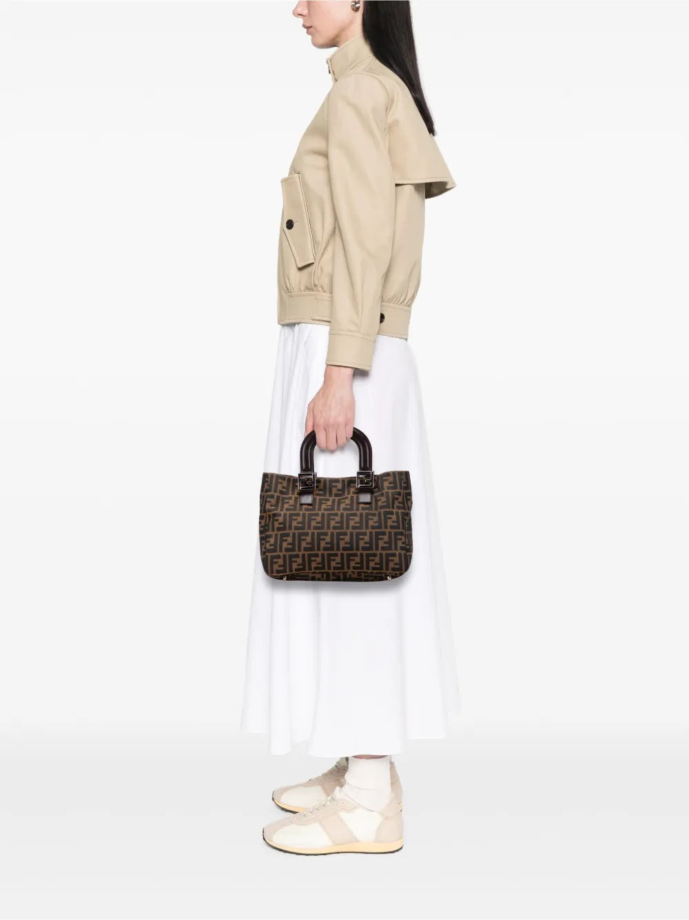 Pre-OwnedFendi Pre-Owned2000-2010 Small Zucca Canvas Twins tote bag
