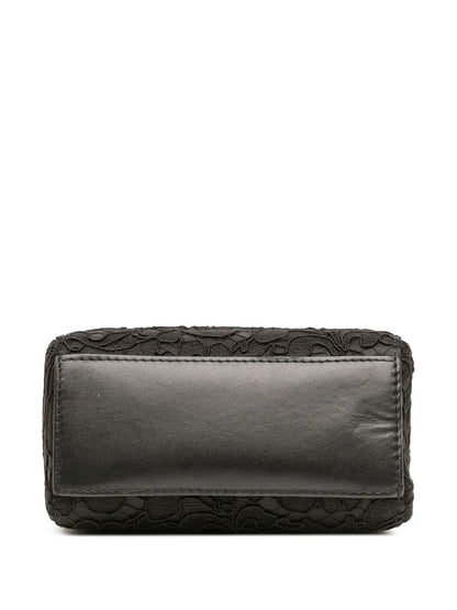 Pre-OwnedDolce & Gabbana Pre-Owned1990-2010 Silk and Lace Crystal Embellished DG Flap satchel