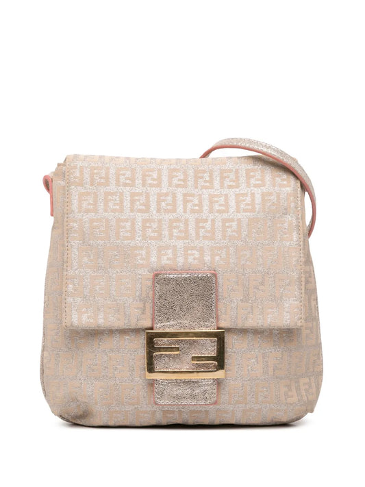 Pre-OwnedFendi Pre-Owned2010-2025 Zucchino Metallic Canvas Flap crossbody bag floriamart.shop