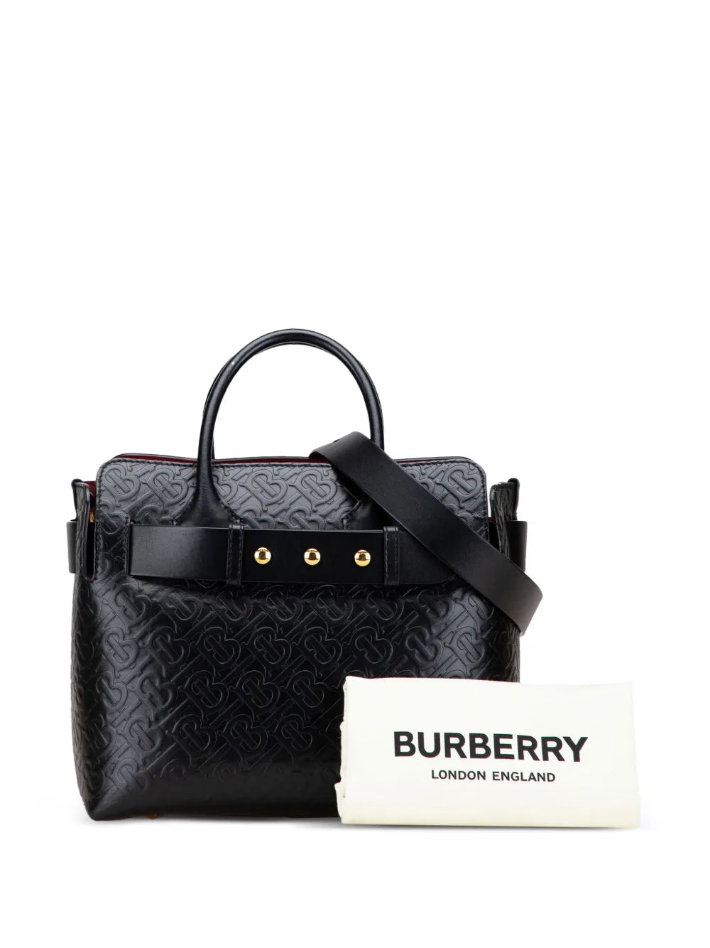 Pre-OwnedBurberry Pre-Owned2018-2025 Small TB Monogram Embossed Leather Belt Bag satchel