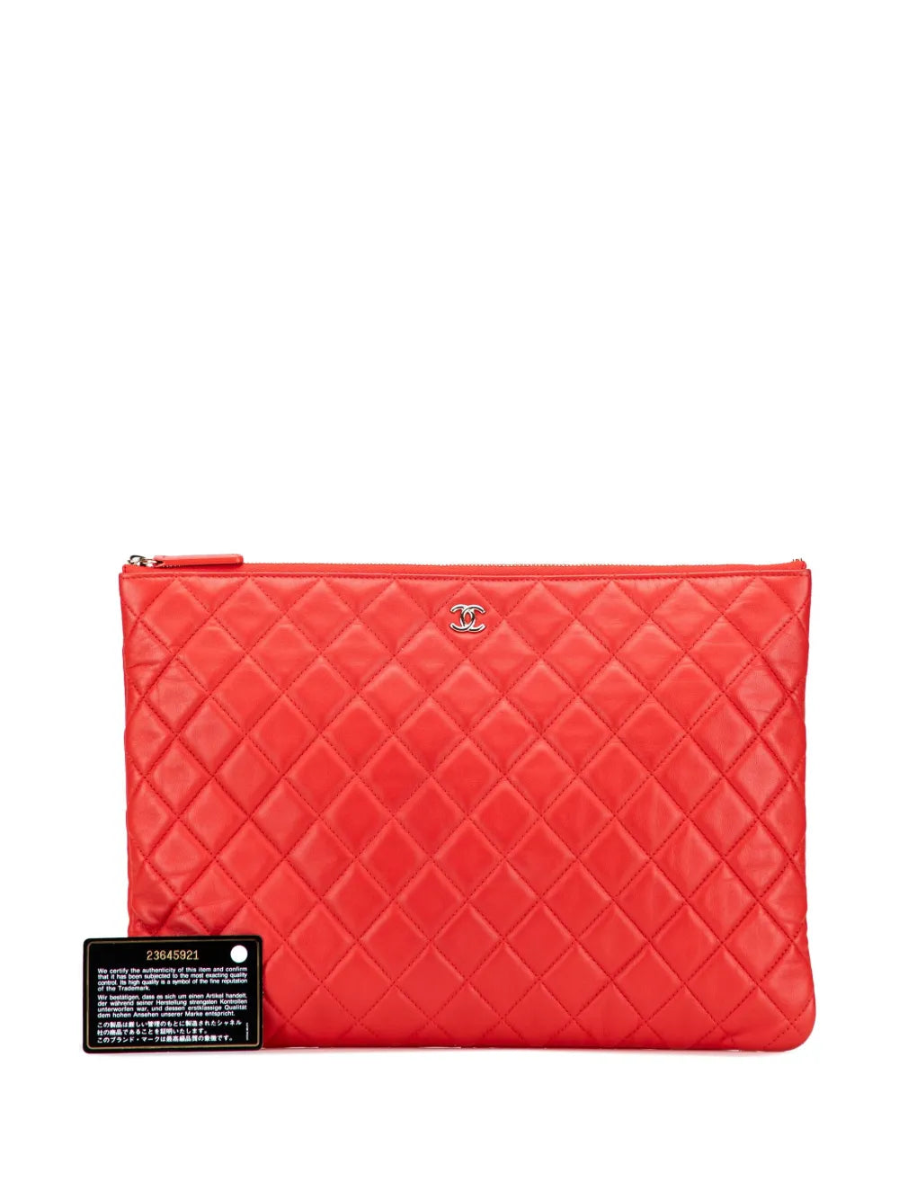 Pre-OwnedCHANEL Pre-Owned2016-2017 Large Quilted Lambskin O Case clutch bag
