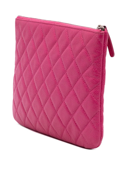 Pre-OwnedCHANEL Pre-Owned2014-2015 Small Quilted Caviar O Case clutch bag