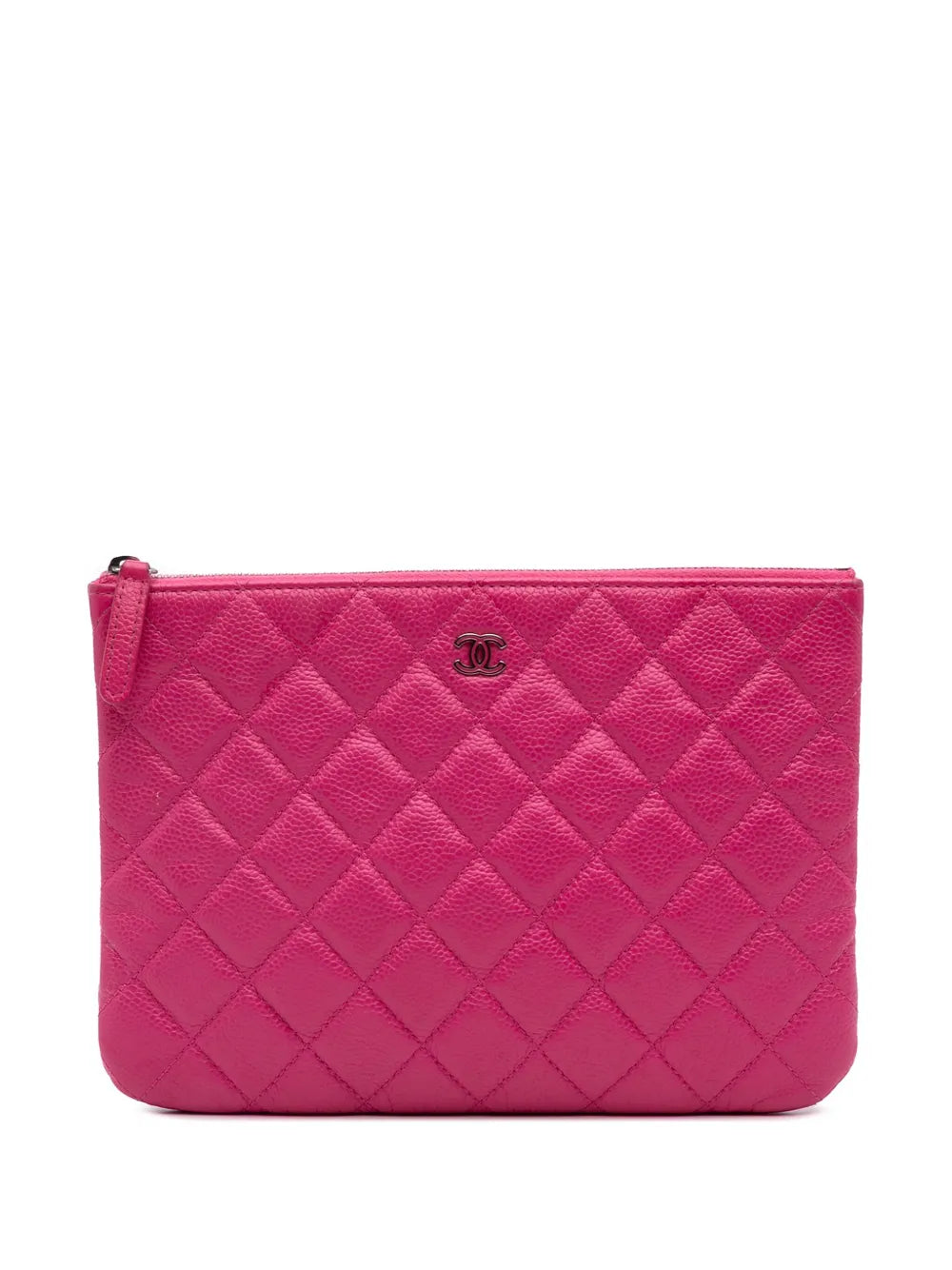 Pre-OwnedCHANEL Pre-Owned2014-2015 Small Quilted Caviar O Case clutch bag