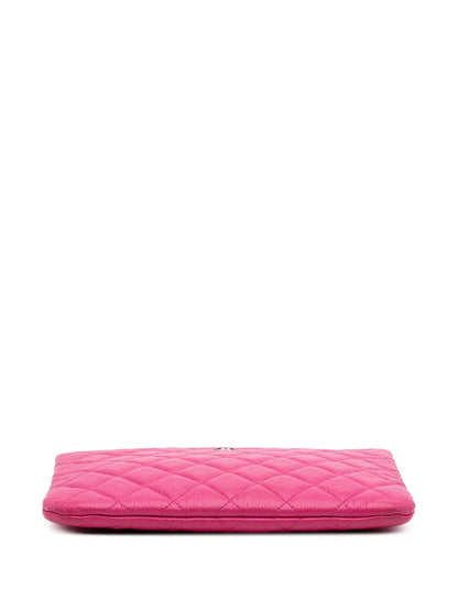 Pre-OwnedCHANEL Pre-Owned2014-2015 Small Quilted Caviar O Case clutch bag