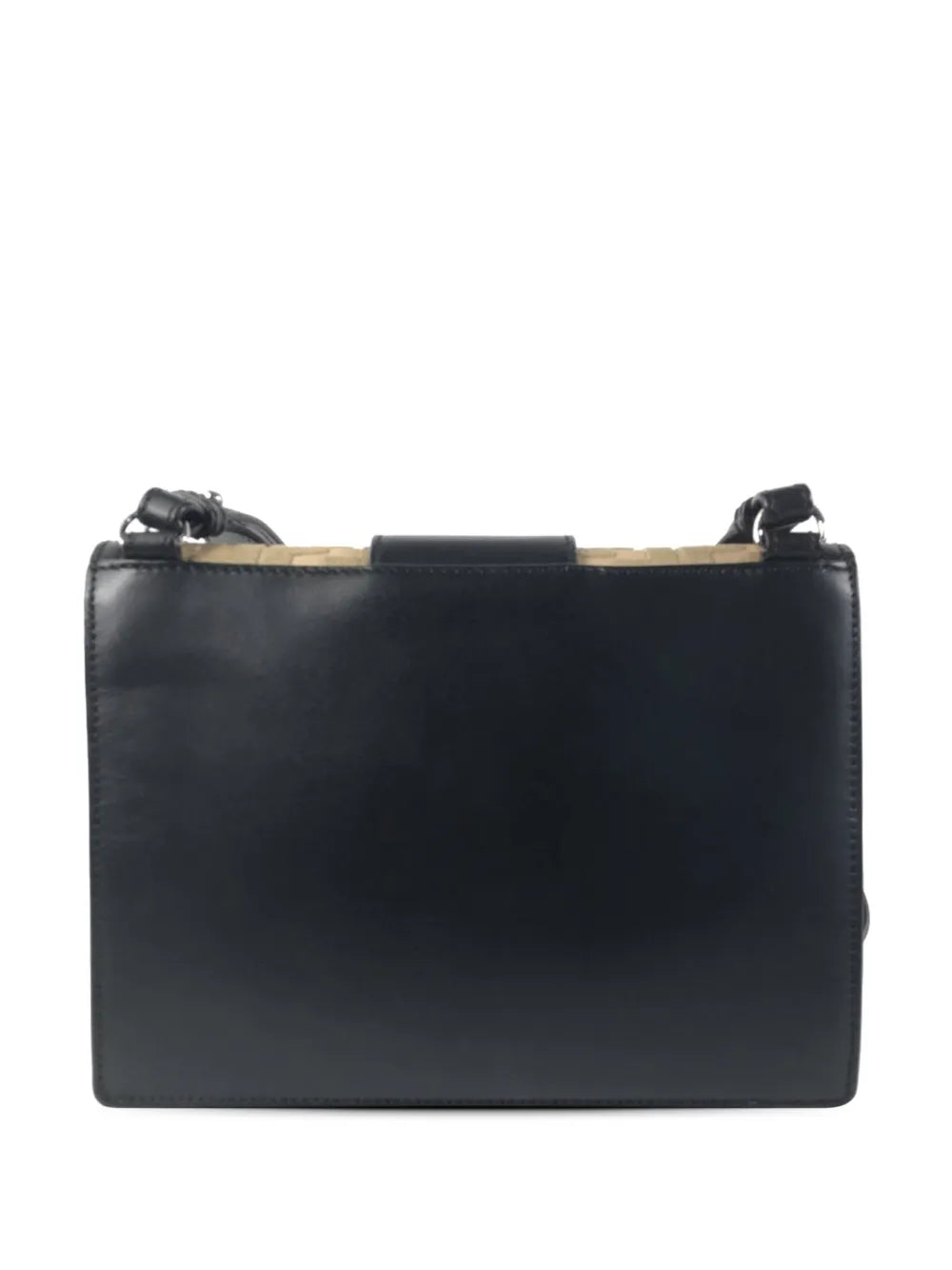 Pre-OwnedFendi Pre-Owned2010-2025 Calfskin and Canvas FF 1974 Flat Baguette crossbody bag