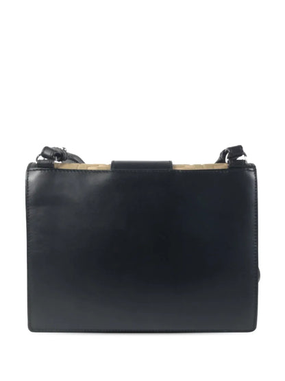 Pre-OwnedFendi Pre-Owned2010-2025 Calfskin and Canvas FF 1974 Flat Baguette crossbody bag
