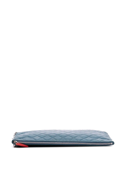 Pre-OwnedCHANEL Pre-Owned2013-2014 CC Quilted Lambskin Multi Zip clutch bag