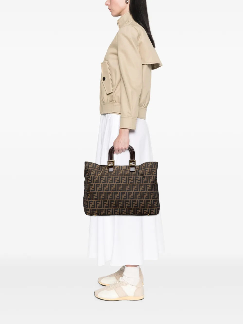 Pre-OwnedFendi Pre-Owned20th Century Large Zucca Canvas Twins tote bag