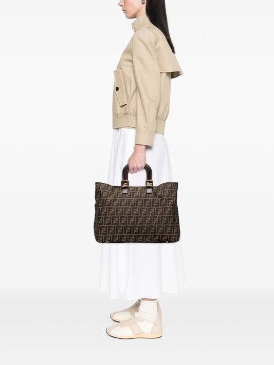 Pre-OwnedFendi Pre-Owned20th Century Large Zucca Canvas Twins tote bag