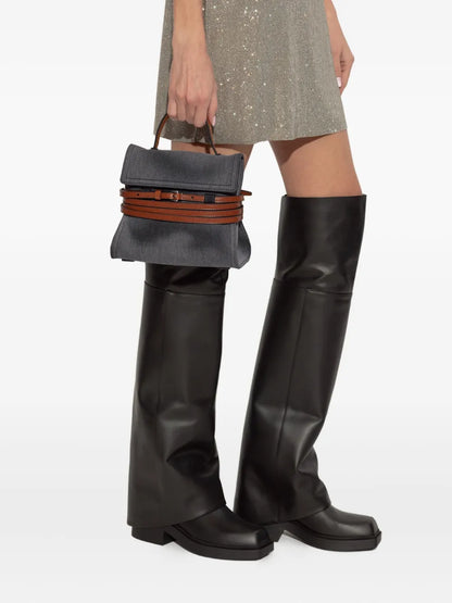 MoschinoTie Me denim belted mini bag