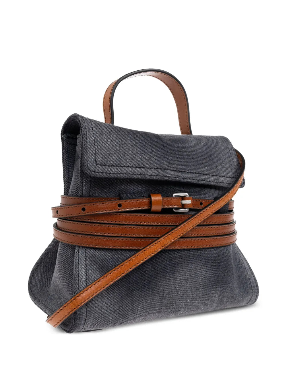 MoschinoTie Me denim belted mini bag