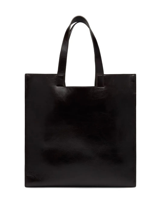 Ballygeometric-shape leather tote bag