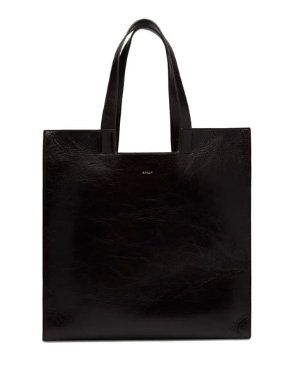 Ballygeometric-shape leather tote bag