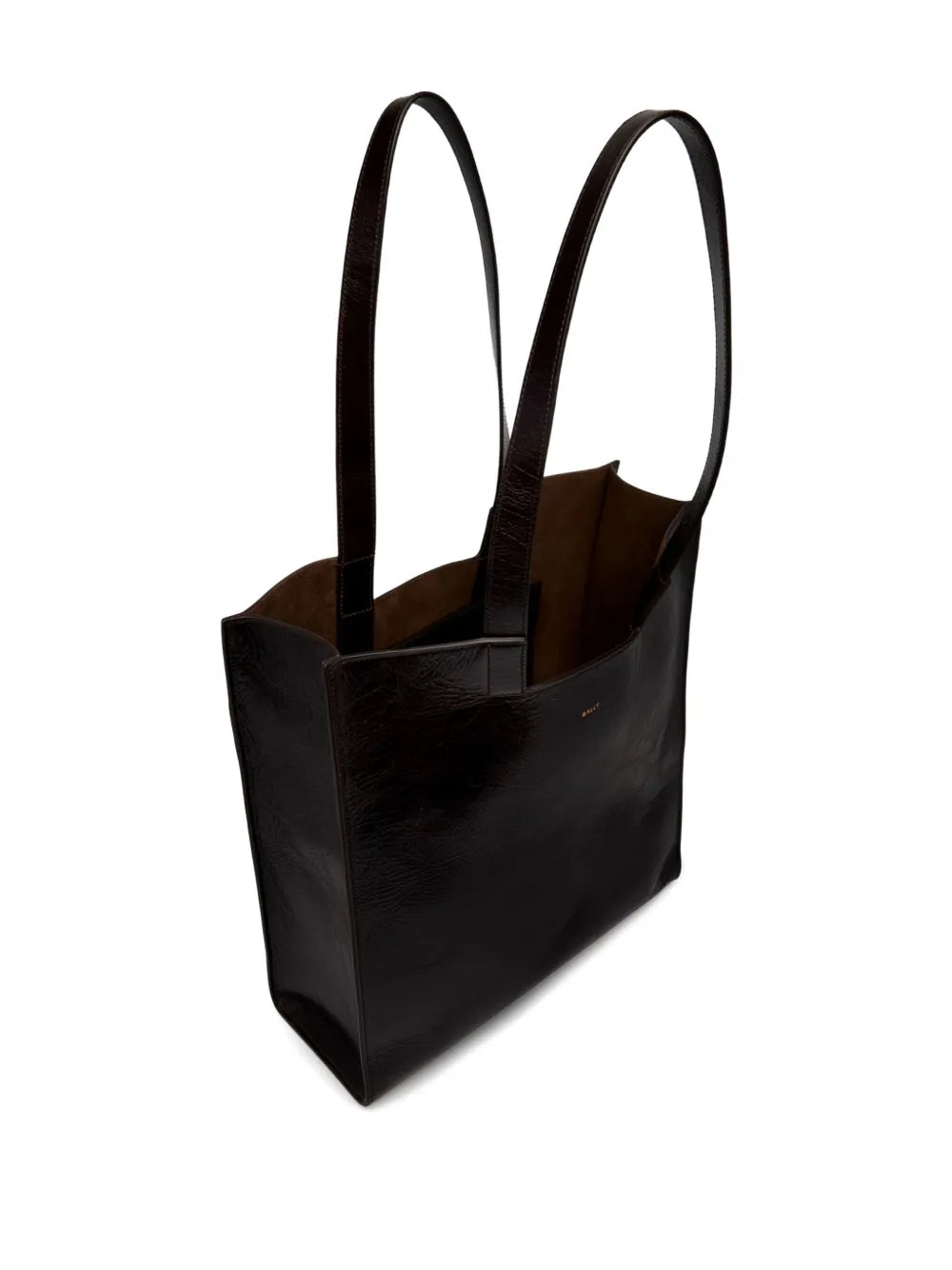 Ballygeometric-shape leather tote bag
