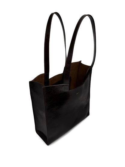 Ballygeometric-shape leather tote bag