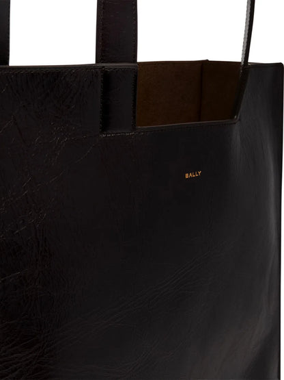 Ballygeometric-shape leather tote bag
