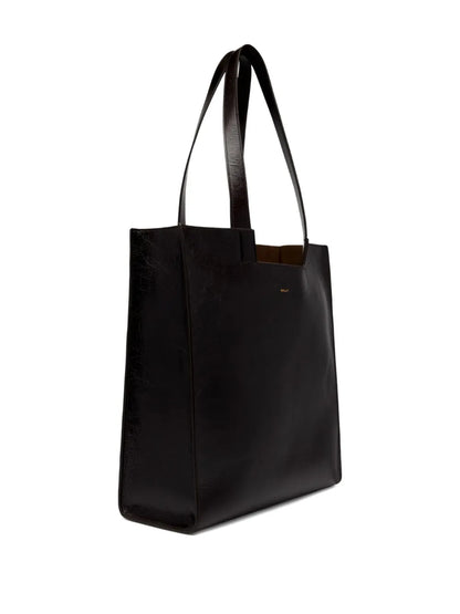 Ballygeometric-shape leather tote bag