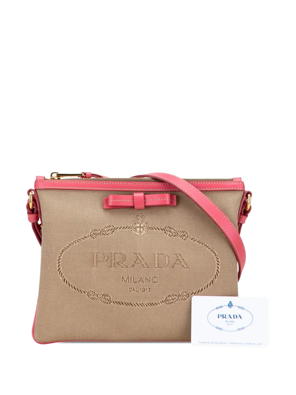 Pre-OwnedPrada Pre-Owned2013-2025 Canvas Canapa Logo Bow crossbody bag floriamart.shop
