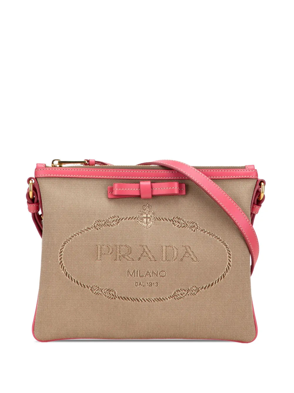 Pre-OwnedPrada Pre-Owned2013-2025 Canvas Canapa Logo Bow crossbody bag floriamart.shop