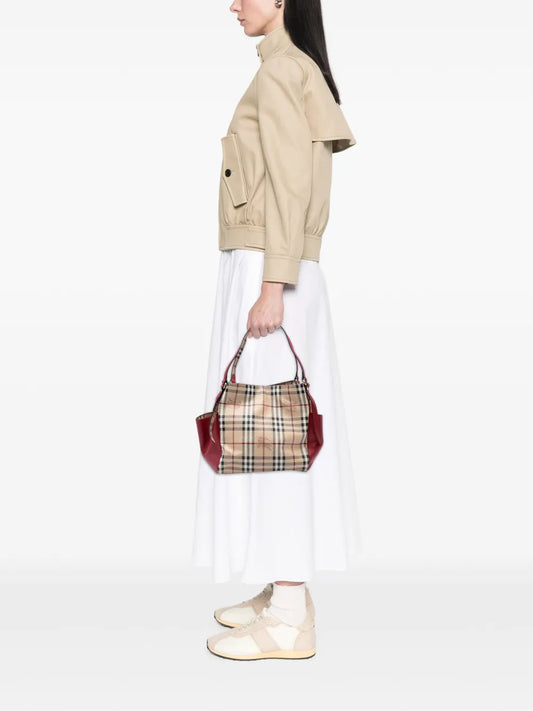 Pre-OwnedBurberry Pre-Owned2000-2017 Small Leather Trimmed Haymarket Check Coated Canvas Canterbury tote bag floriamart.shop