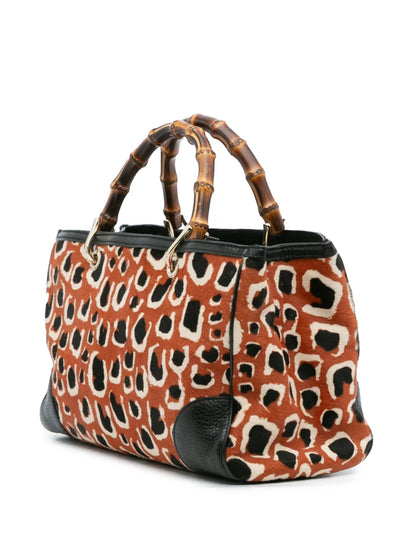 Pre-OwnedGucci Pre-Owned2016-2025 Medium Pony Hair Bamboo Shopper satchel