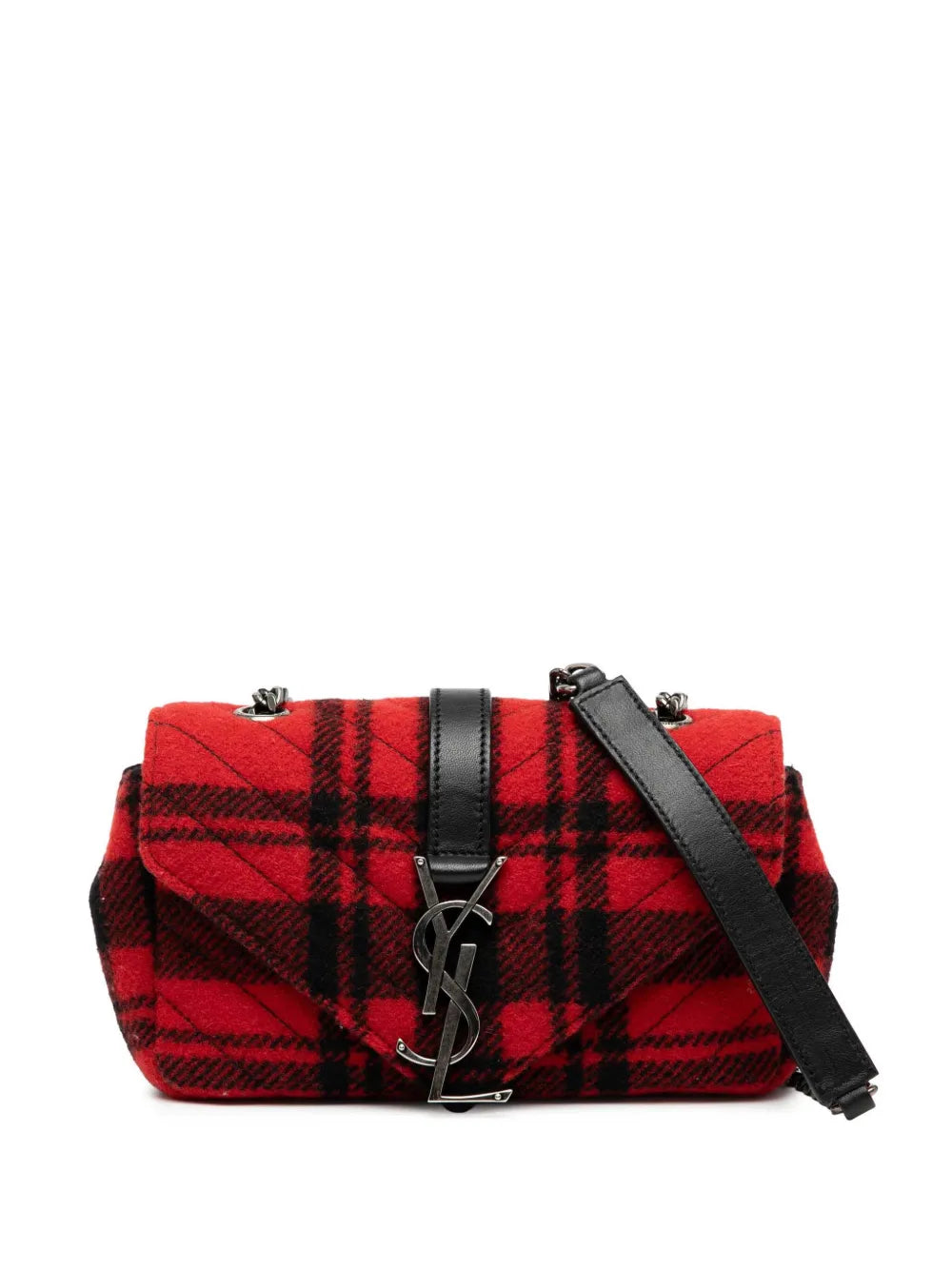 Pre-OwnedSaint Laurent Pre-Owned2015 Baby Chevron Tartan Wool Monogram Classic Chain Bag crossbody bag