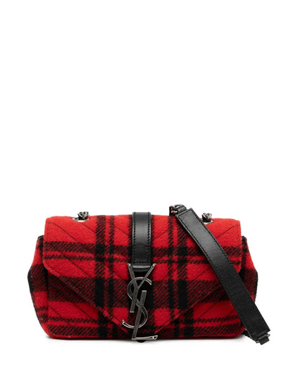 Pre-OwnedSaint Laurent Pre-Owned2015 Baby Chevron Tartan Wool Monogram Classic Chain Bag crossbody bag