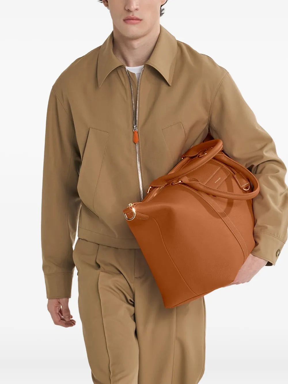 MAISON de SABRrapezoid leather weekender bag floriamart.shop