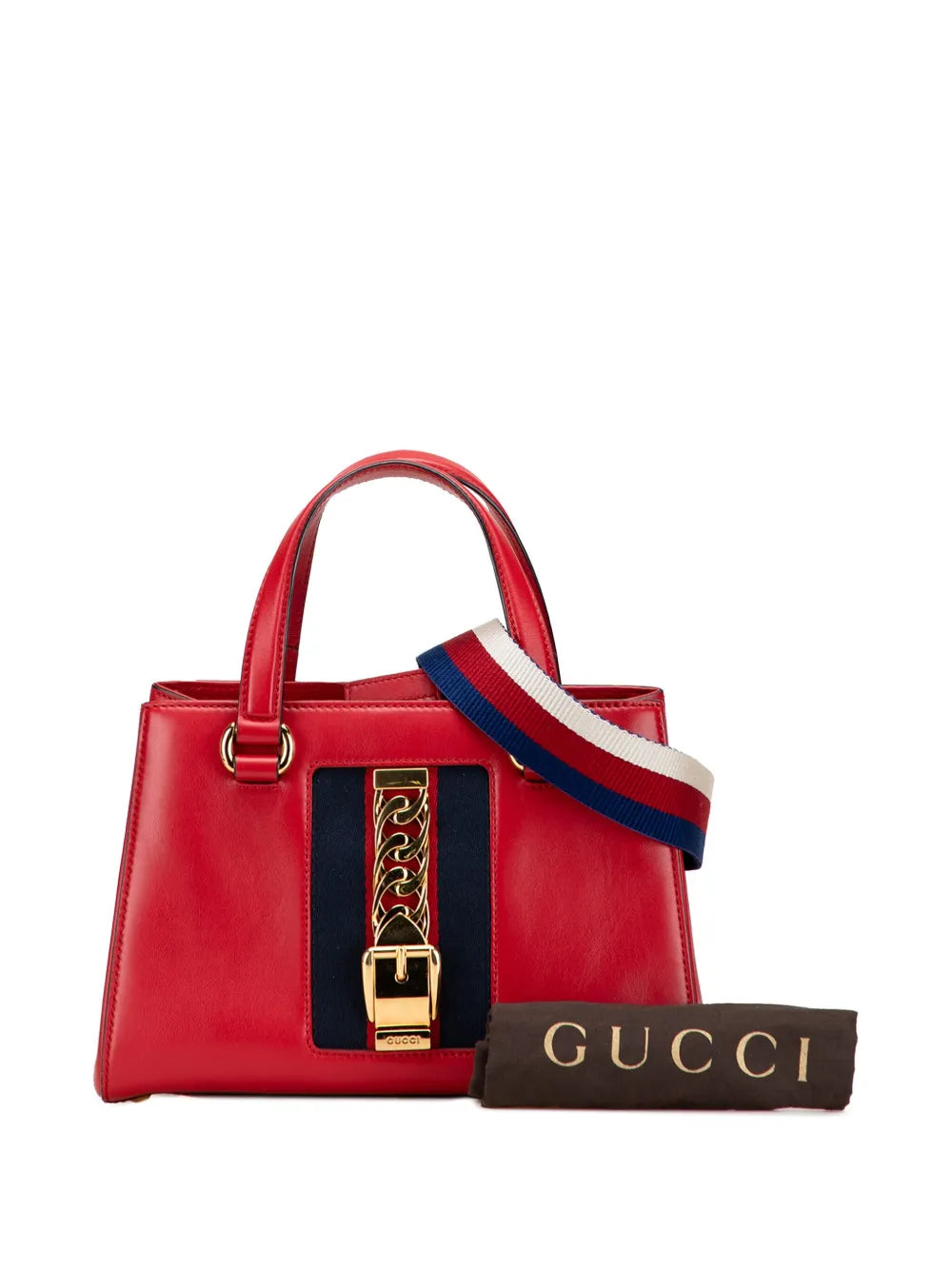 Pre-OwnedGucci Pre-Owned2000-2015 Leather Sylvie Web Top Handle satchel