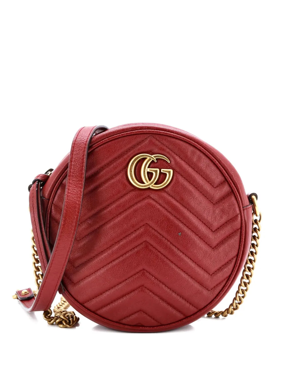 Pre-OwnedGucci Pre-Owned2015-2025 GG Marmont Round Shoulder Bag Matelasse Leather Mini crossbody bag