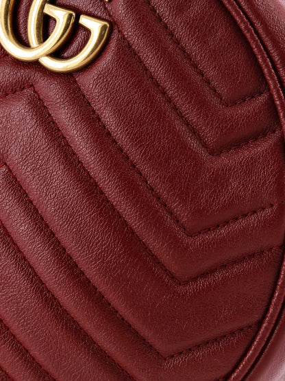 Pre-OwnedGucci Pre-Owned2015-2025 GG Marmont Round Shoulder Bag Matelasse Leather Mini crossbody bag