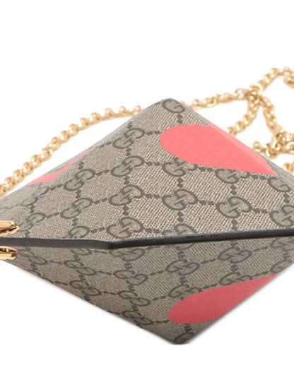 Pre-OwnedGucci Pre-Owned2016-2025 GG Supreme Heart Love on Chain crossbody bag