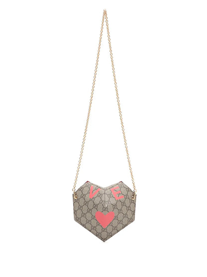 Pre-OwnedGucci Pre-Owned2016-2025 GG Supreme Heart Love on Chain crossbody bag
