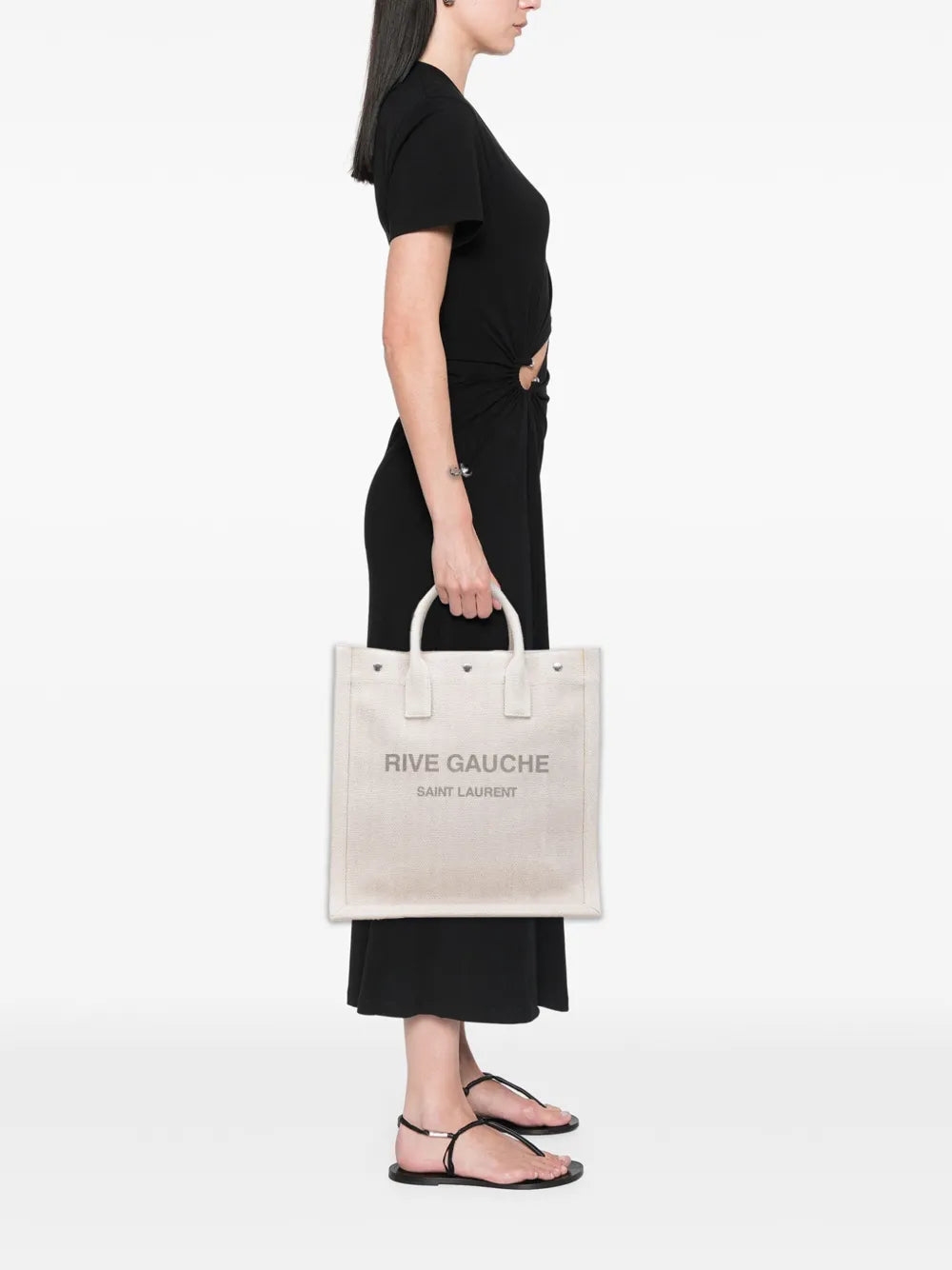 Pre-OwnedSaint Laurent Pre-Owned2022 Canvas Rive Gauche North South tote bag