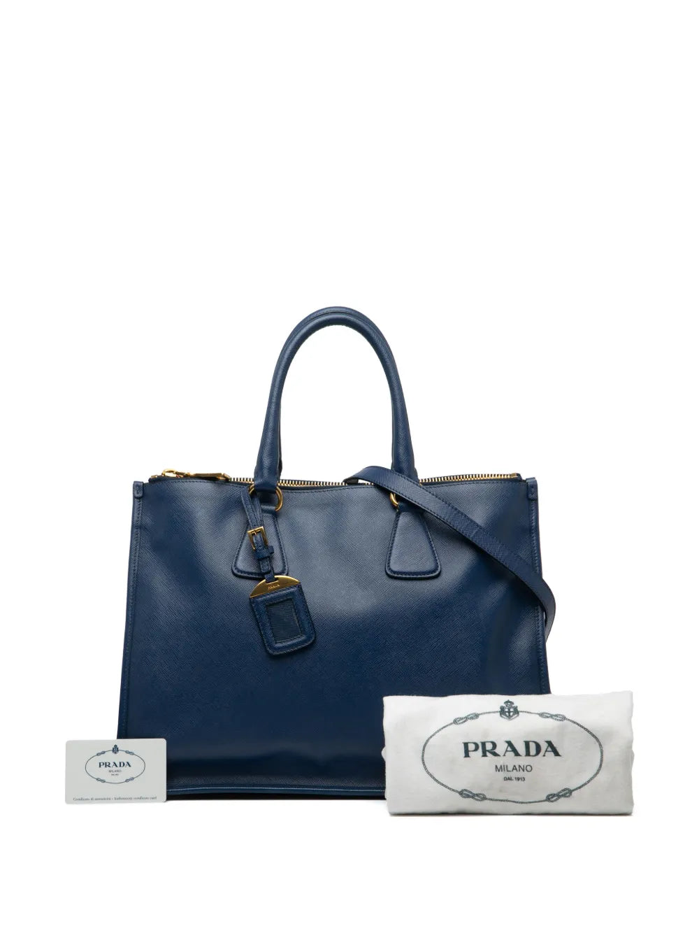 Pre-OwnedPrada Pre-Owned2013-2025 Saffiano Double Zip Open Convertible Tote satchel