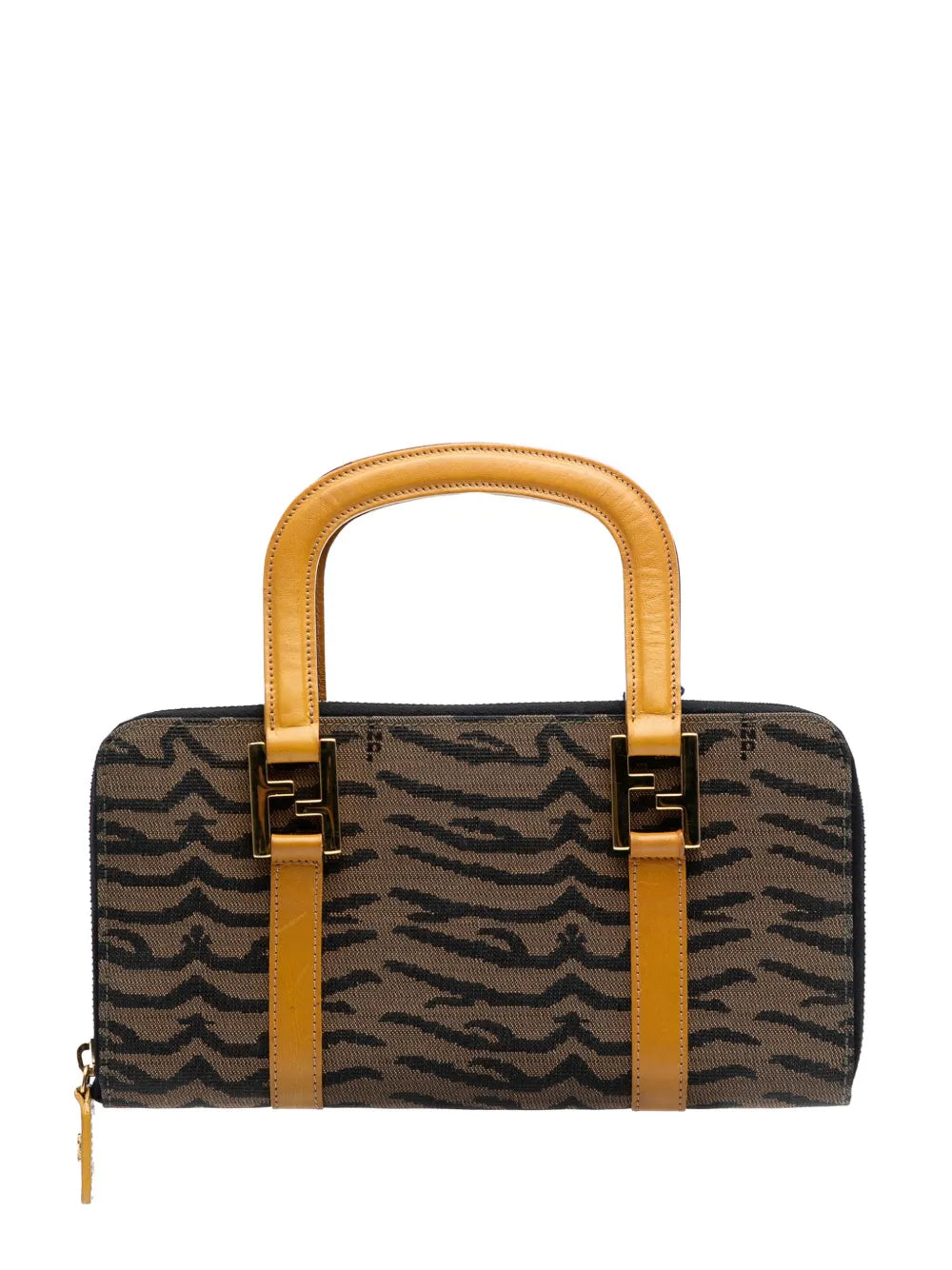 Pre-OwnedFendi Pre-Owned2000-2010 Zebra Print Canvas Twins handbag