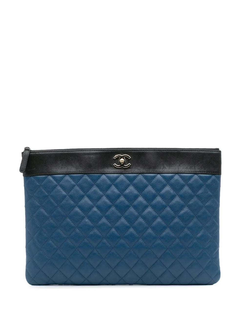 Pre-OwnedCHANEL Pre-Owned2016-2017 Large Bicolor Sheepskin Mademoiselle Zip clutch bag