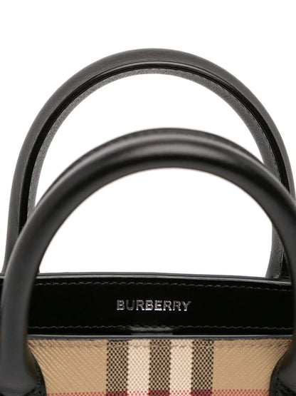 Pre-OwnedBurberry Pre-Owned2018-2025 Mini House Check Coated Canvas Denny Tote satchel