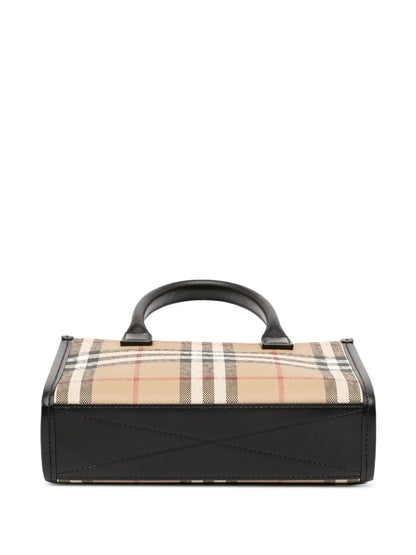 Pre-OwnedBurberry Pre-Owned2018-2025 Mini House Check Coated Canvas Denny Tote satchel