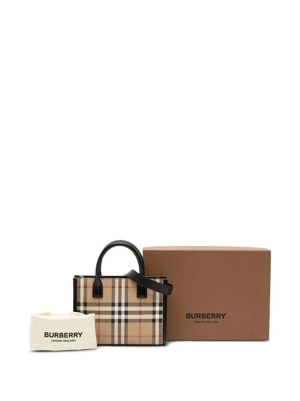 Pre-OwnedBurberry Pre-Owned2018-2025 Mini House Check Coated Canvas Denny Tote satchel