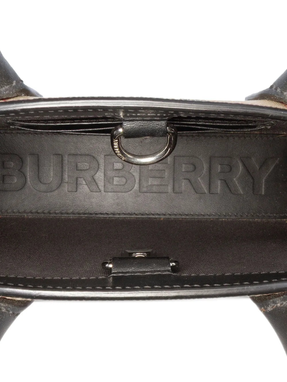 Pre-OwnedBurberry Pre-Owned2018-2025 Mini House Check Coated Canvas Denny Tote satchel