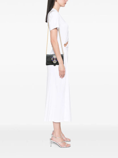Pre-OwnedMiu Miu Pre-Owned2021-2025 Leather Crystal Embellished crossbody bag