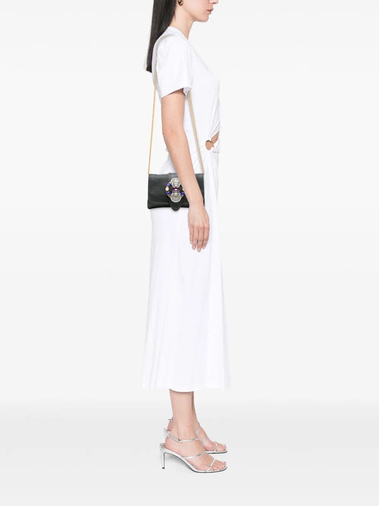 Pre-OwnedMiu Miu Pre-Owned2021-2025 Leather Crystal Embellished crossbody bag