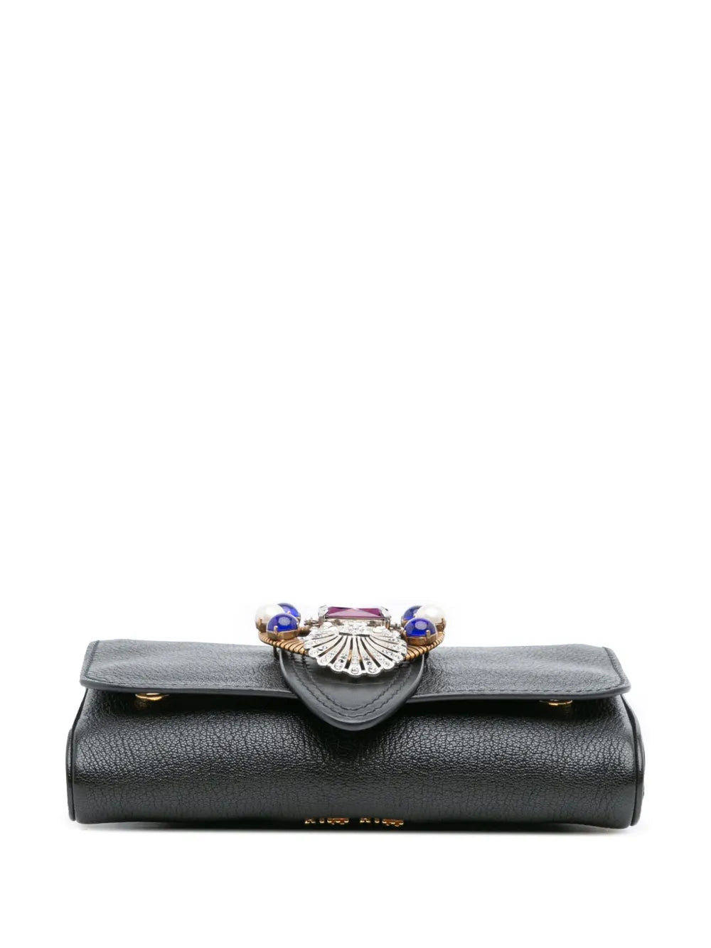 Pre-OwnedMiu Miu Pre-Owned2021-2025 Leather Crystal Embellished crossbody bag