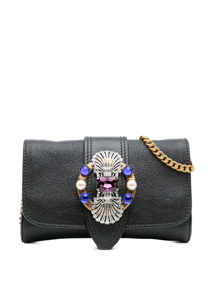 Pre-OwnedMiu Miu Pre-Owned2021-2025 Leather Crystal Embellished crossbody bag
