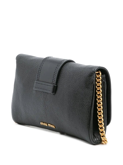 Pre-OwnedMiu Miu Pre-Owned2021-2025 Leather Crystal Embellished crossbody bag