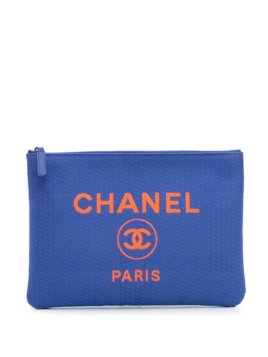 Pre-OwnedCHANEL Pre-Owned2021 Medium Tweed Deauville O Case clutch bag