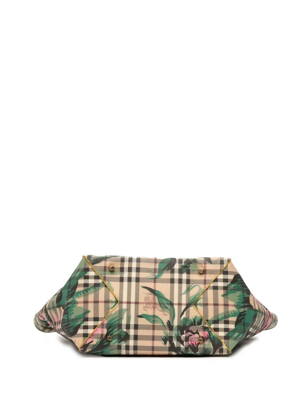 Pre-OwnedBurberry Pre-Owned2000-2017 Small Haymarket Check Floral Print Coated Canvas Canterbury tote bag