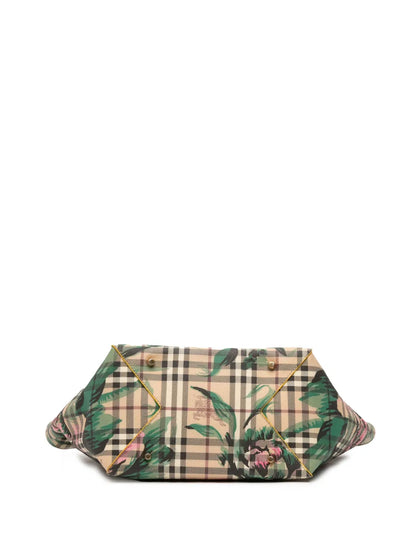 Pre-OwnedBurberry Pre-Owned2000-2017 Small Haymarket Check Floral Print Coated Canvas Canterbury tote bag